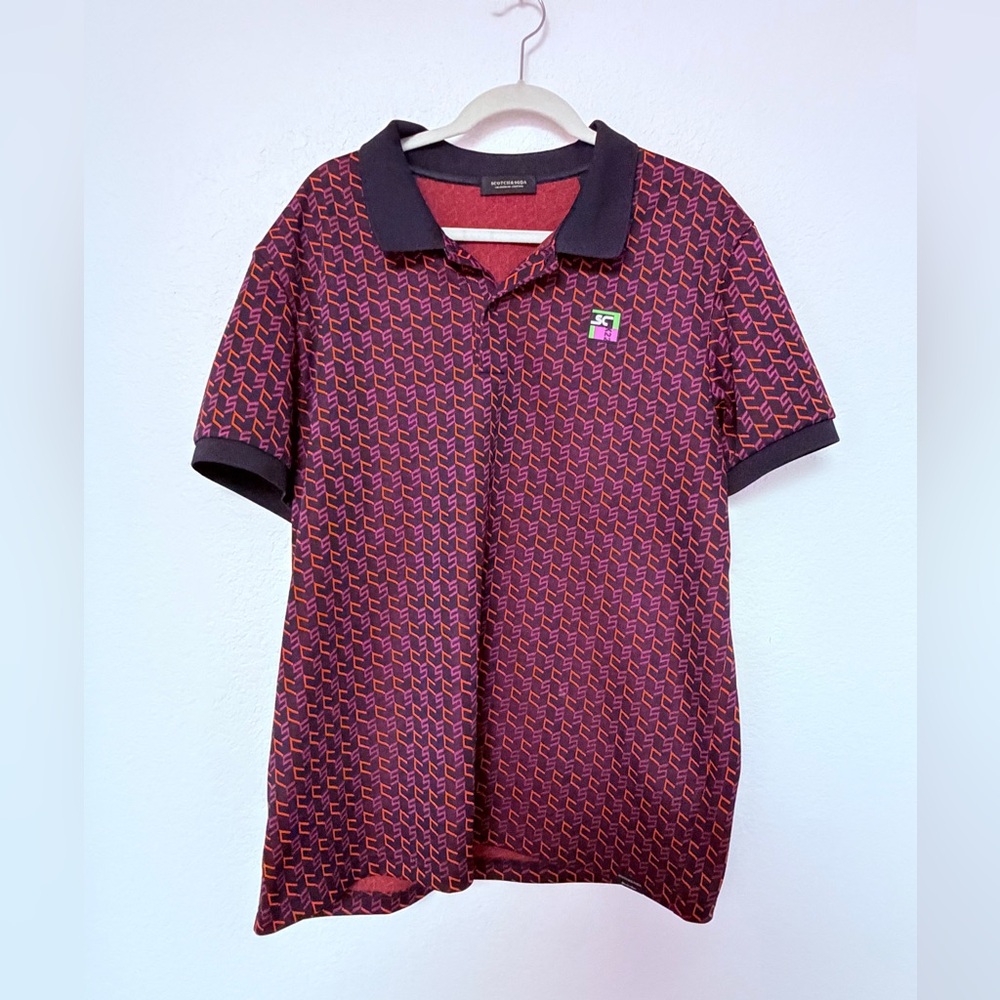 Scotch & Soda Men’s Printed Polo Shirt | Size XXL